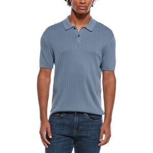 Theory Mens  Cable Polo Shirt, Blue
